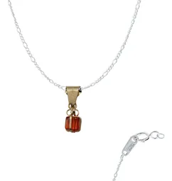 Collar Dije Oro 10k Zirconia Naranja Diseño Mini Regalo - Imagen 1