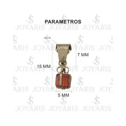 Collar Dije Oro 10k Zirconia Naranja Diseño Mini Regalo - Imagen 2