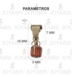 Collar Dije Oro 10k Zirconia Naranja Diseño Mini Regalo - Imagen 2