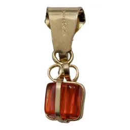 Collar Dije Oro 10k Zirconia Naranja Diseño Mini Regalo - Imagen 3