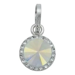 Collar Dije Plata 925 Cristal Blanco con Cadena Diseño Moderno - Imagen 3