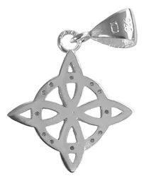 Collar Dije Plata 925 Nudo Bruja Flor Estrella Zirconia - Imagen 4