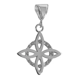 Collar Dije Plata 925 Nudo Bruja Flor Estrella Zirconia - Imagen 5