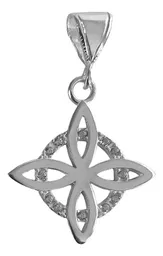 Collar Dije Plata 925 Nudo Bruja Flor Estrella Zirconia - Imagen 5