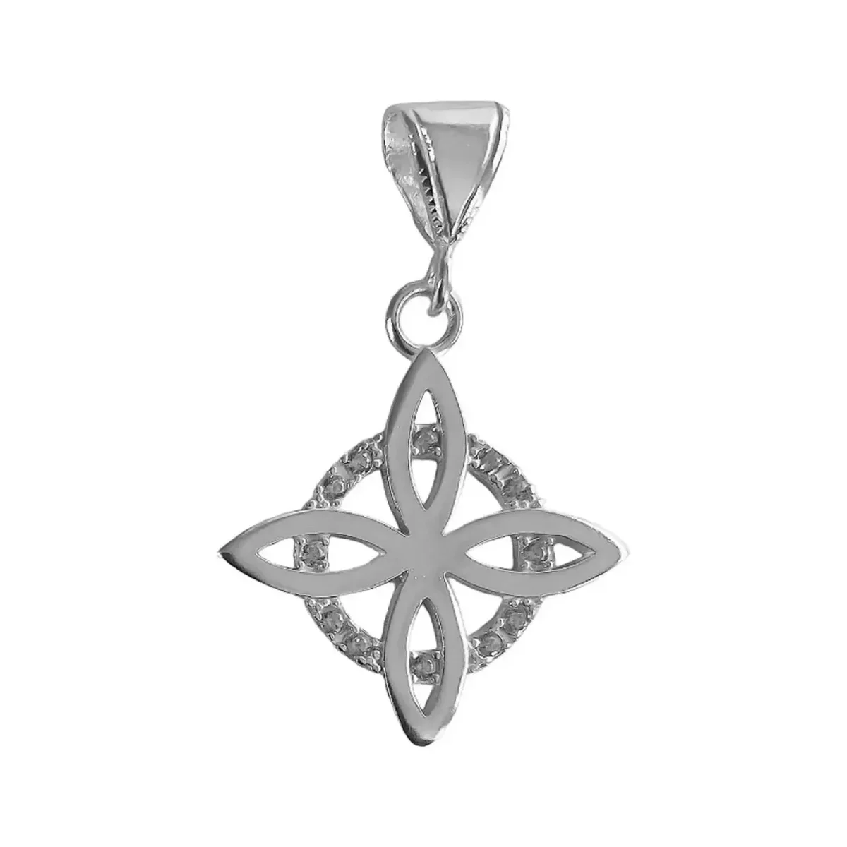 Collar Dije Plata 925 Nudo Bruja Flor Estrella Zirconia - Imagen 5