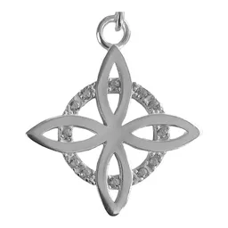 Collar Dije Plata 925 Nudo Bruja Flor Estrella Zirconia - Imagen 6