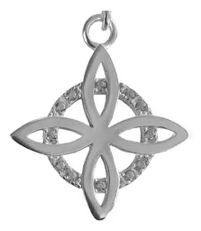 Collar Dije Plata 925 Nudo Bruja Flor Estrella Zirconia - Imagen 6