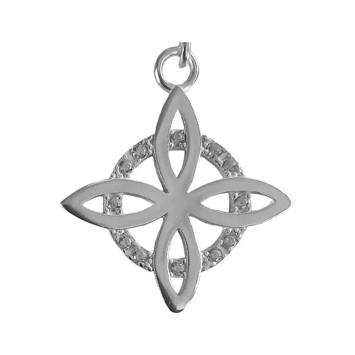 Collar Dije Plata 925 Nudo Bruja Flor Estrella Zirconia - Imagen 6