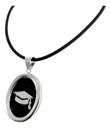 Collar Dije Sombrero de Graduación Plata 925 con Cadena Tipo Óvalo - Imagen 6
