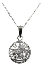 Collar Dije Tetragramaton Plata 925 Diamantado con Cadena Figaro - Imagen 1