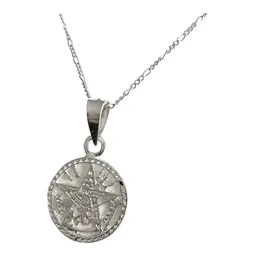 Collar Dije Tetragramaton Plata 925 Diamantado con Cadena Figaro - Imagen 2