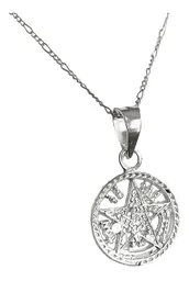 Collar Dije Tetragramaton Plata 925 Diamantado con Cadena Figaro - Imagen 3