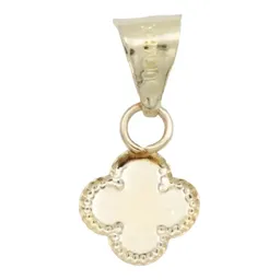 Collar Dije Trébol Oro 10k Esmaltado Negro Suerte - Imagen 4