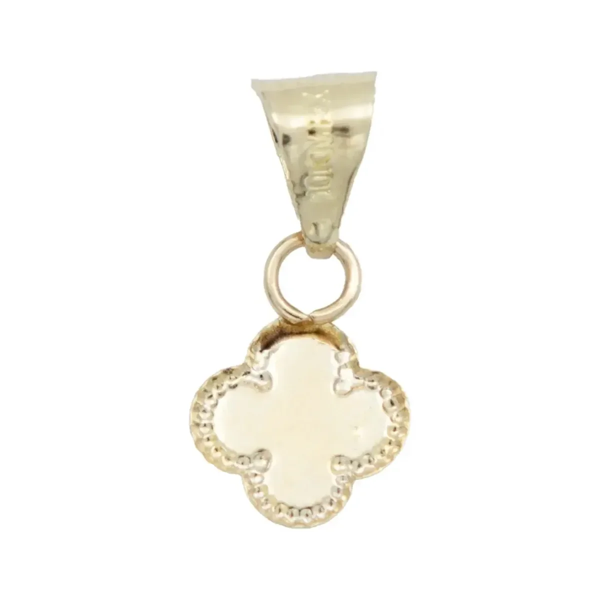 Collar Dije Trébol Oro 10k Esmaltado Negro Suerte - Imagen 4