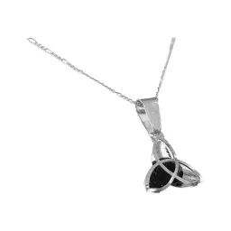 Collar Dije Triqueta Plata 925 Zirconia Negra Artesanal - Imagen 3