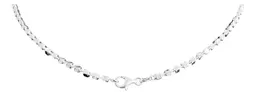 Collar Gargantilla Plata 925 Cuadros Italiana con Zirconia 40 cm - Imagen 2