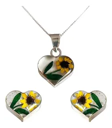 Collar Girasol Corazón Plata .925 50cm Modelo 465 - Imagen 3