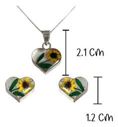 Collar Girasol Corazón Plata .925 50cm Modelo 465 - Imagen 4