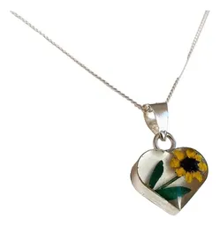 Collar Girasol Corazón Plata .925 50cm Modelo 465 - Imagen 6