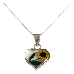 Collar Girasol Corazón Plata .925 50cm Modelo 465 - Imagen 7