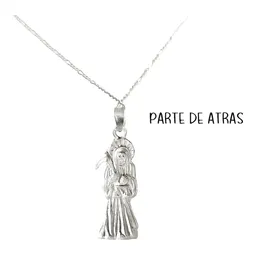 Collar Medalla Santa Muerte Hueca Plata Ley .925 Unisex - Imagen 2