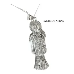 Collar Medalla Santa Muerte Plata 925 Diseño Calado Esotérico - Imagen 2