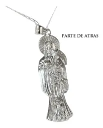 Collar Medalla Santa Muerte Plata 925 Diseño Calado Esotérico - Imagen 2