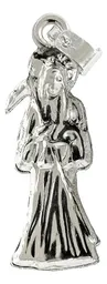 Collar Medalla Santa Muerte Plata 925 Diseño Hueco Plano - Imagen 7