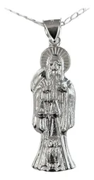 Collar Medalla Santa Muerte Plata 925 Diseño Hueco Unisex - Imagen 1