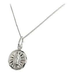 Collar Medalla Virgen Guadalupe Plata 925 Diamantada - Imagen 3