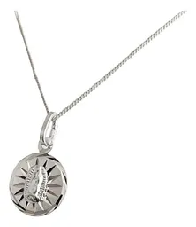Collar Medalla Virgen Guadalupe Plata 925 Diamantada - Imagen 3