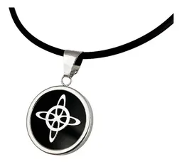 Collar Nudo Bruja Plata .925 con Cadena Caucho 50cm - Imagen 1