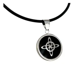 Collar Nudo Bruja Plata .925 con Cadena Caucho 50cm - Imagen 5