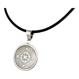 Collar Nudo Bruja Círculo Plata .925 Con Zirconia 50cm - Imagen 1
