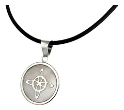 Collar Nudo Bruja Círculo Plata .925 Con Zirconia 50cm - Imagen 1