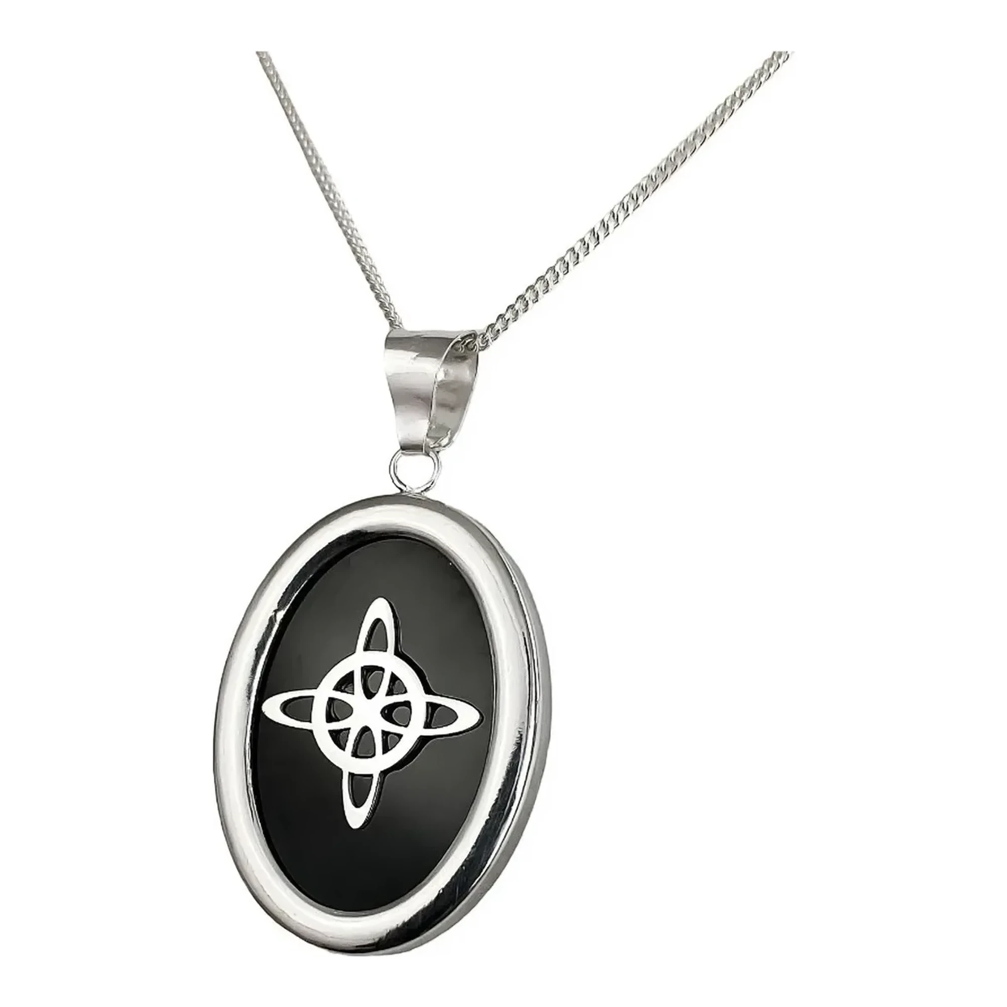 Collar Cadena de Óvalos Plata Ley 925 Acabado Negro Unisex - Joyaris joyería fina mexicana