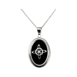 Collar Nudo Bruja Zirconia Negra Cadena Barbada Plata .925 - Imagen 4