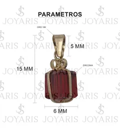 Collar Oro 10k Dije Corazón con Zirconia Roja y Cadena - Imagen 2