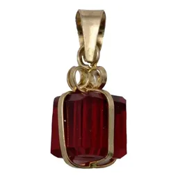 Collar Oro 10k Dije Corazón con Zirconia Roja y Cadena - Imagen 3