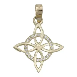 Collar Oro 10k Nudo Bruja Celta con Zirconia para Mujer - Imagen 2