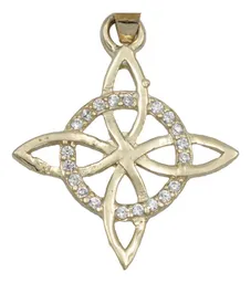 Collar Oro 10k Nudo Bruja Celta con Zirconia para Mujer - Imagen 3