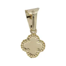 Collar Oro 10k Trébol Esmaltado Negro con Cadena - Imagen 3