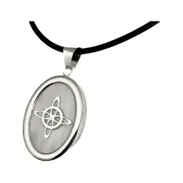Collar Óvalo Nudo Bruja Encapsulada Plata .925 con Zirconia - Imagen 1
