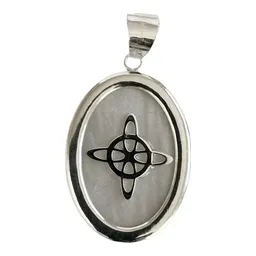 Collar Óvalo Nudo Bruja Encapsulada Plata .925 con Zirconia - Imagen 2