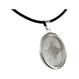 Collar Óvalo Nudo Bruja Encapsulada Plata .925 con Zirconia - Imagen 5