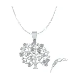 Collar Plata 925 Árbol de la Vida con Corazones Zirconia - Imagen 1