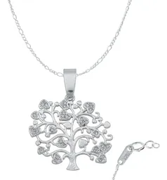 Collar Plata 925 Árbol de la Vida con Corazones Zirconia - Imagen 1