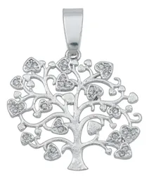 Collar Plata 925 Árbol de la Vida con Corazones Zirconia - Imagen 2