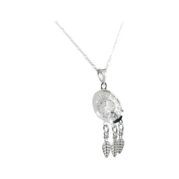 Collar Plata 925 Atrapa Sueños Zirconia con Cadena - Imagen 1