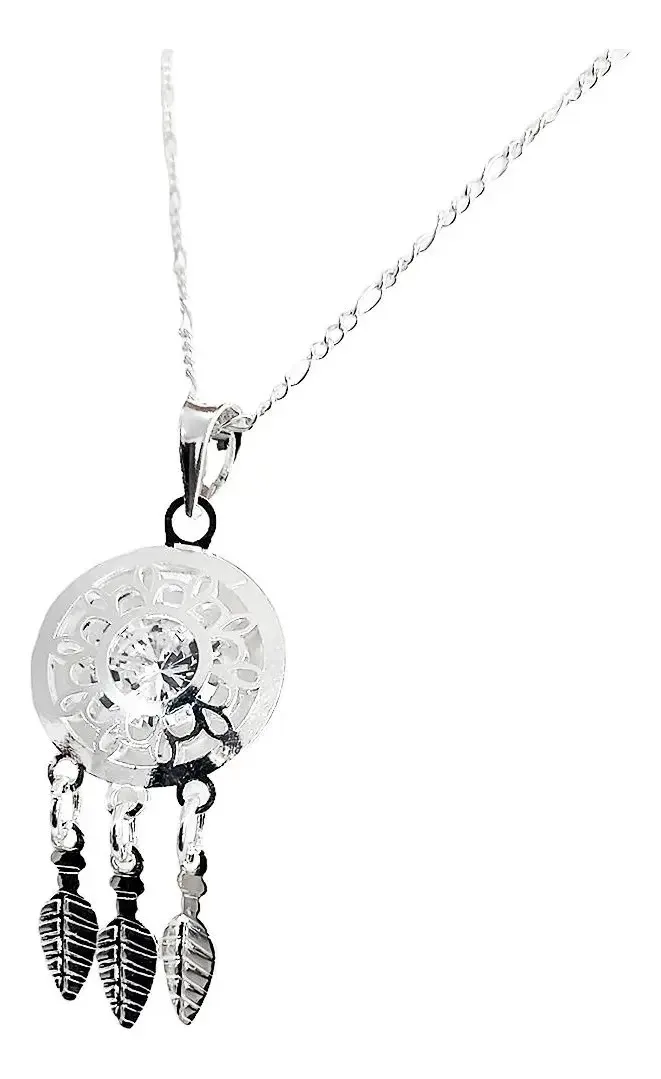Collar Plata 925 Atrapa Sueños Zirconia con Cadena - Imagen 1